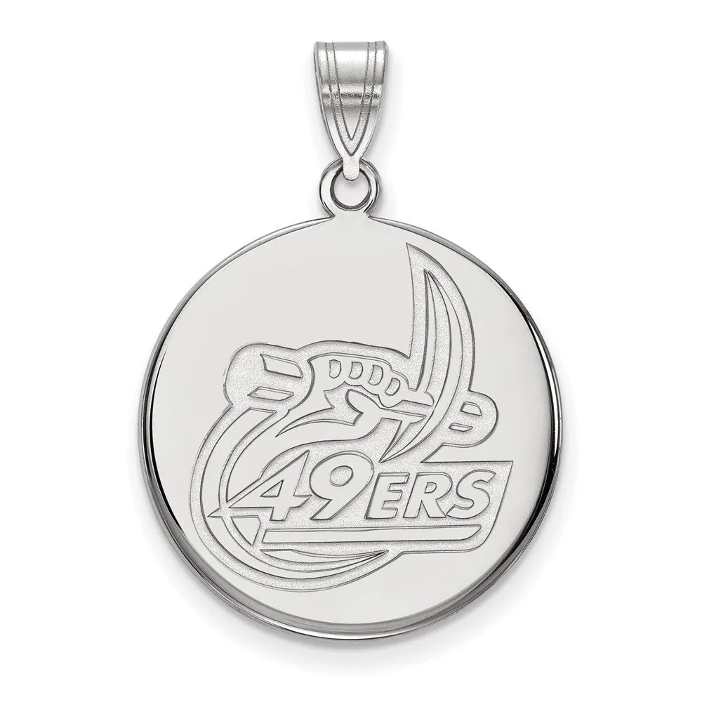 10K White Gold U of North Carolina at Charlotte Large Disc Pendant