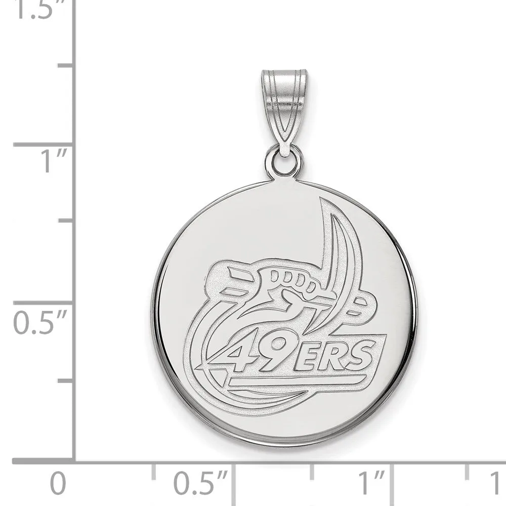 10K White Gold U of North Carolina at Charlotte Large Disc Pendant