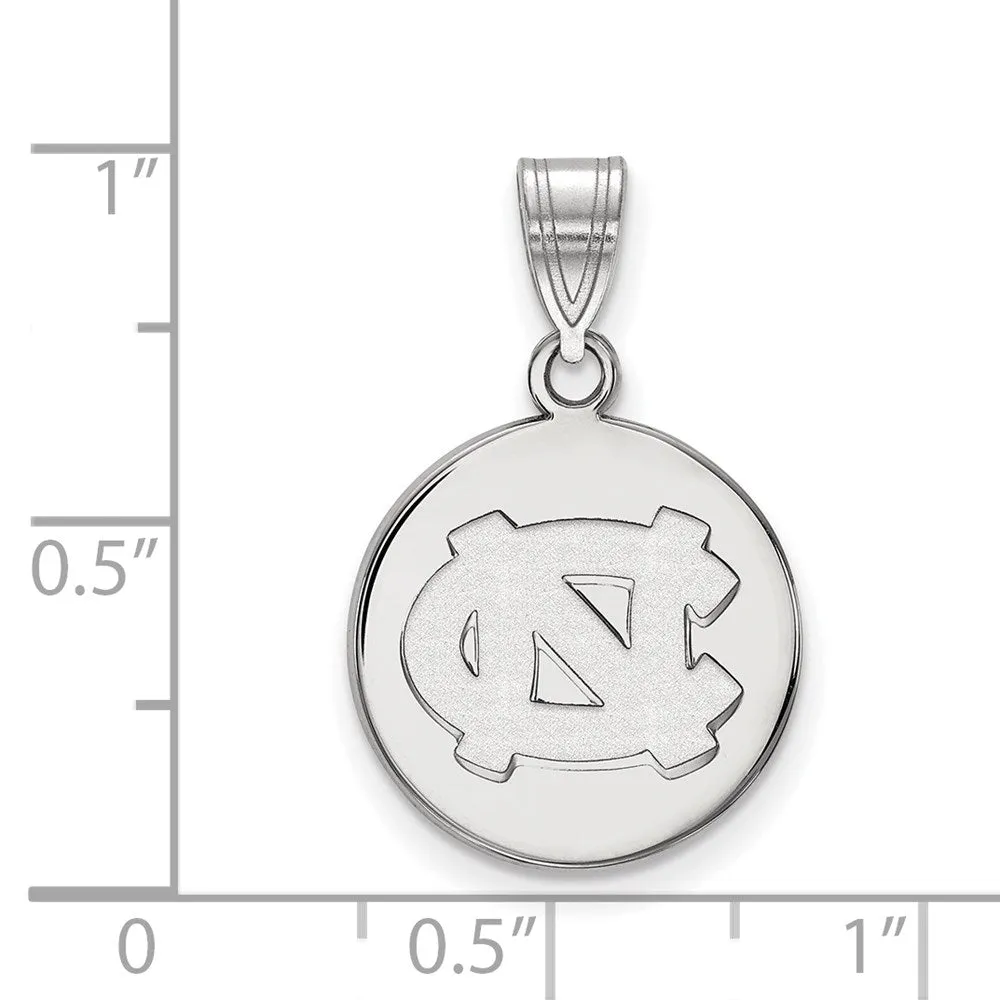 10K White Gold University of North Carolina Medium Disc Pendant