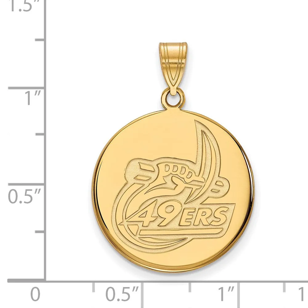 10K Yellow Gold U of North Carolina at Charlotte Large Disc Pendant