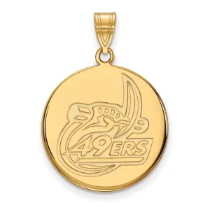 10K Yellow Gold U of North Carolina at Charlotte Large Disc Pendant