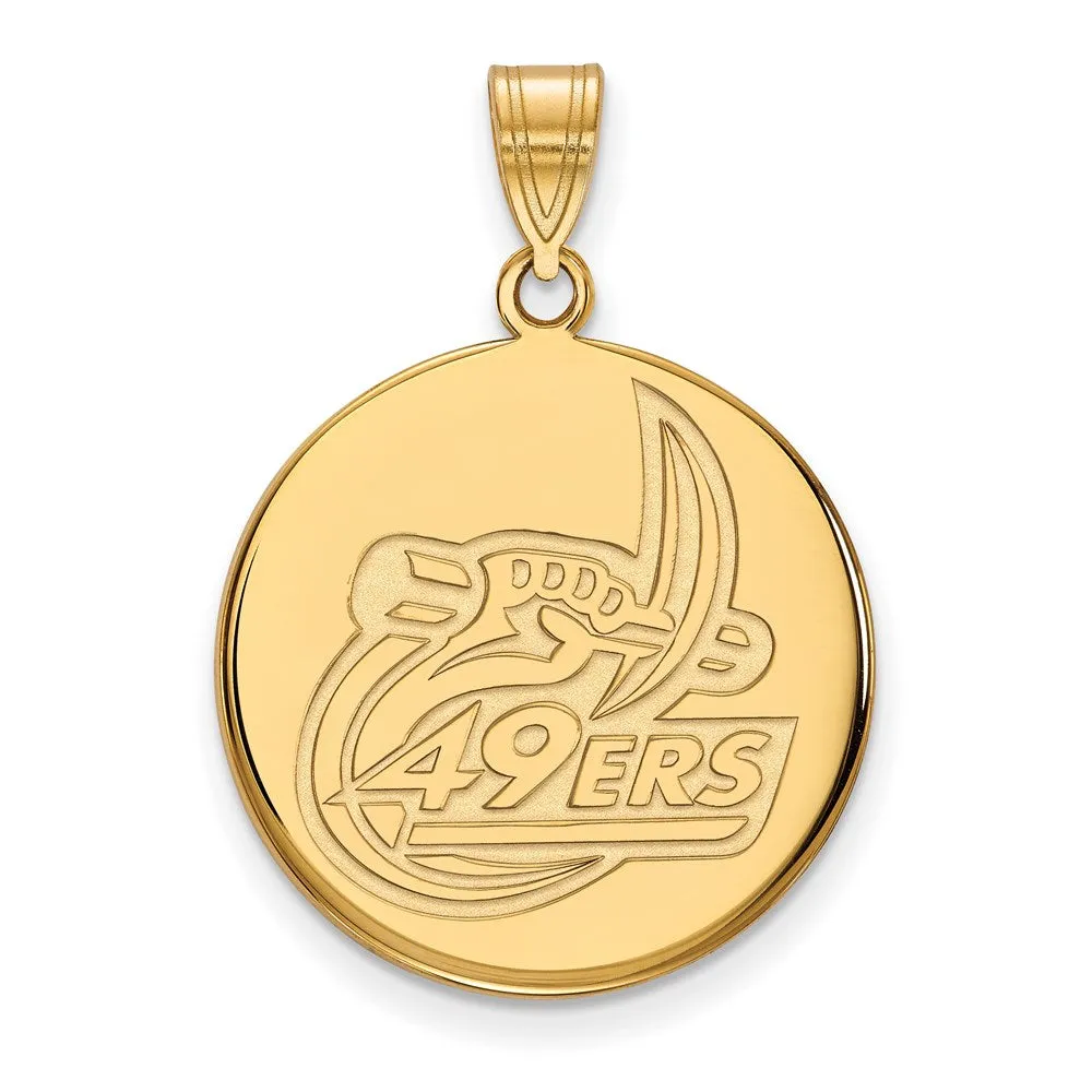 10K Yellow Gold U of North Carolina at Charlotte Large Disc Pendant
