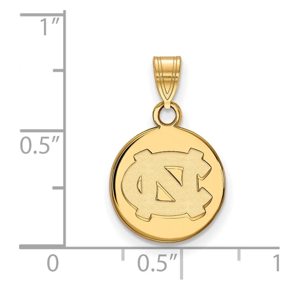 14k Gold University of North Carolina N-C Small Disc Pendant