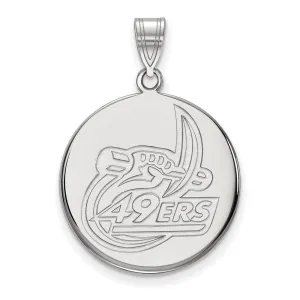 14K White Gold U of North Carolina at Charlotte Large Disc Pendant