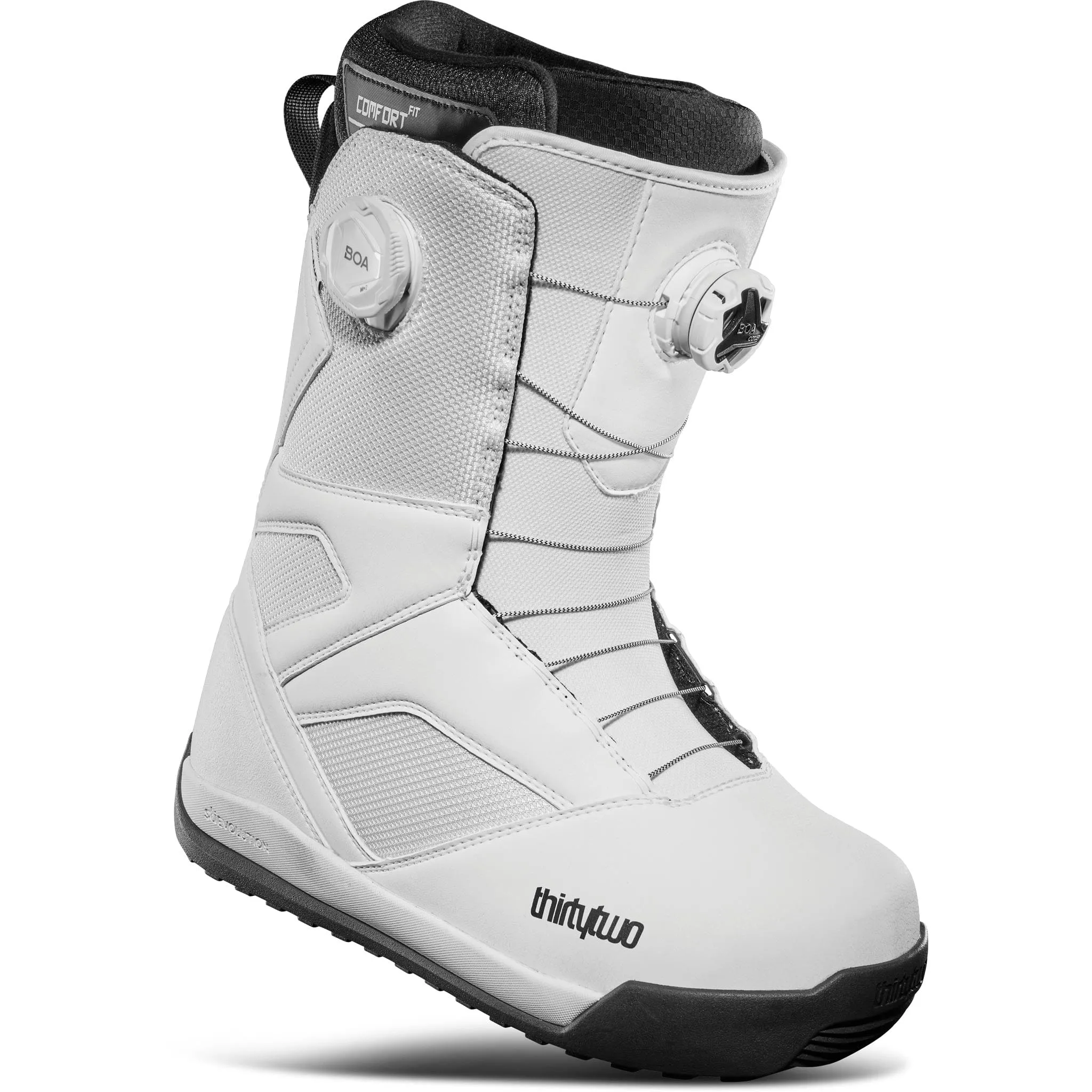 32 STW Double Boa Snowboard Boot White Black 2025