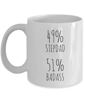 49% Stepdad 51% Badass Mug Coffee Cup Funny Gift For Father’s Day