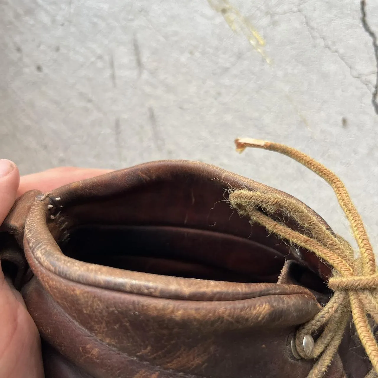 70s Italian Style Vibram Sole Patina Hiking Boots- M's 6.5, W's 8
