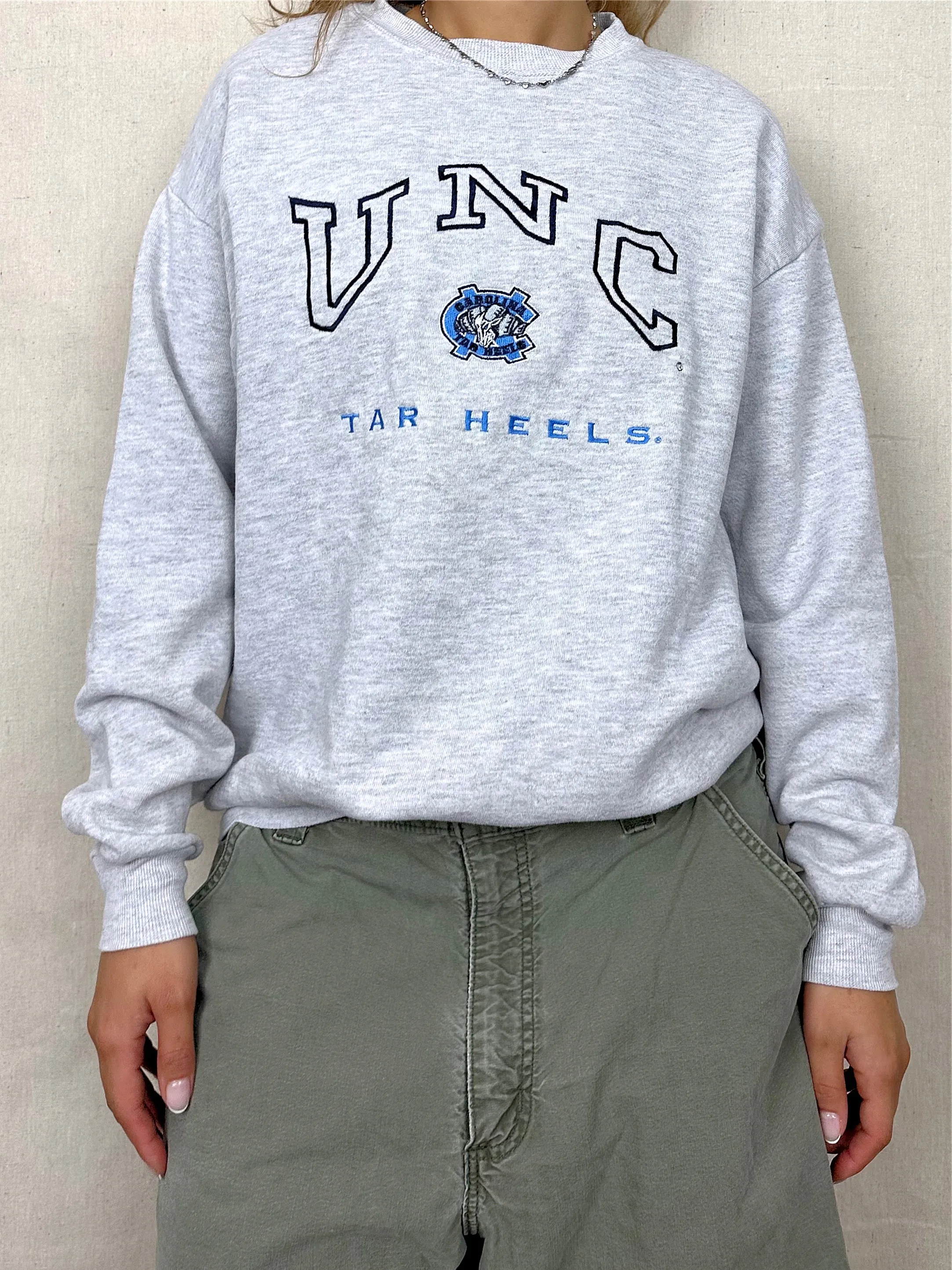 90's UNC Tar Heels USA Made Embroidered Vintage Sweatshirt Size 12