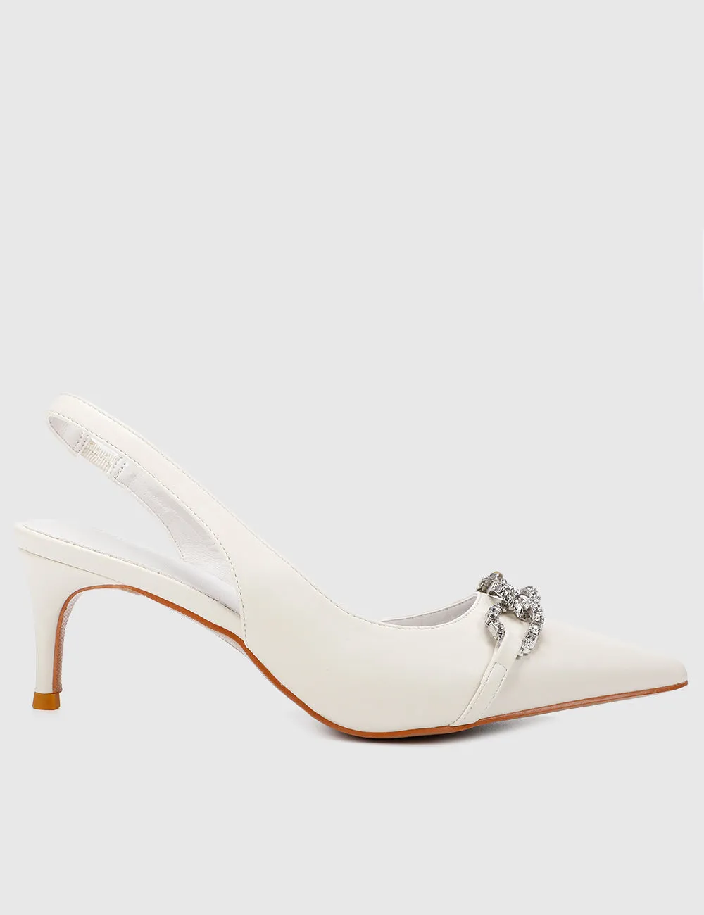 Angie Pointed Toe Heels (White)