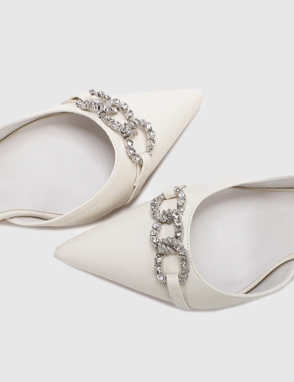 Angie Pointed Toe Heels (White)