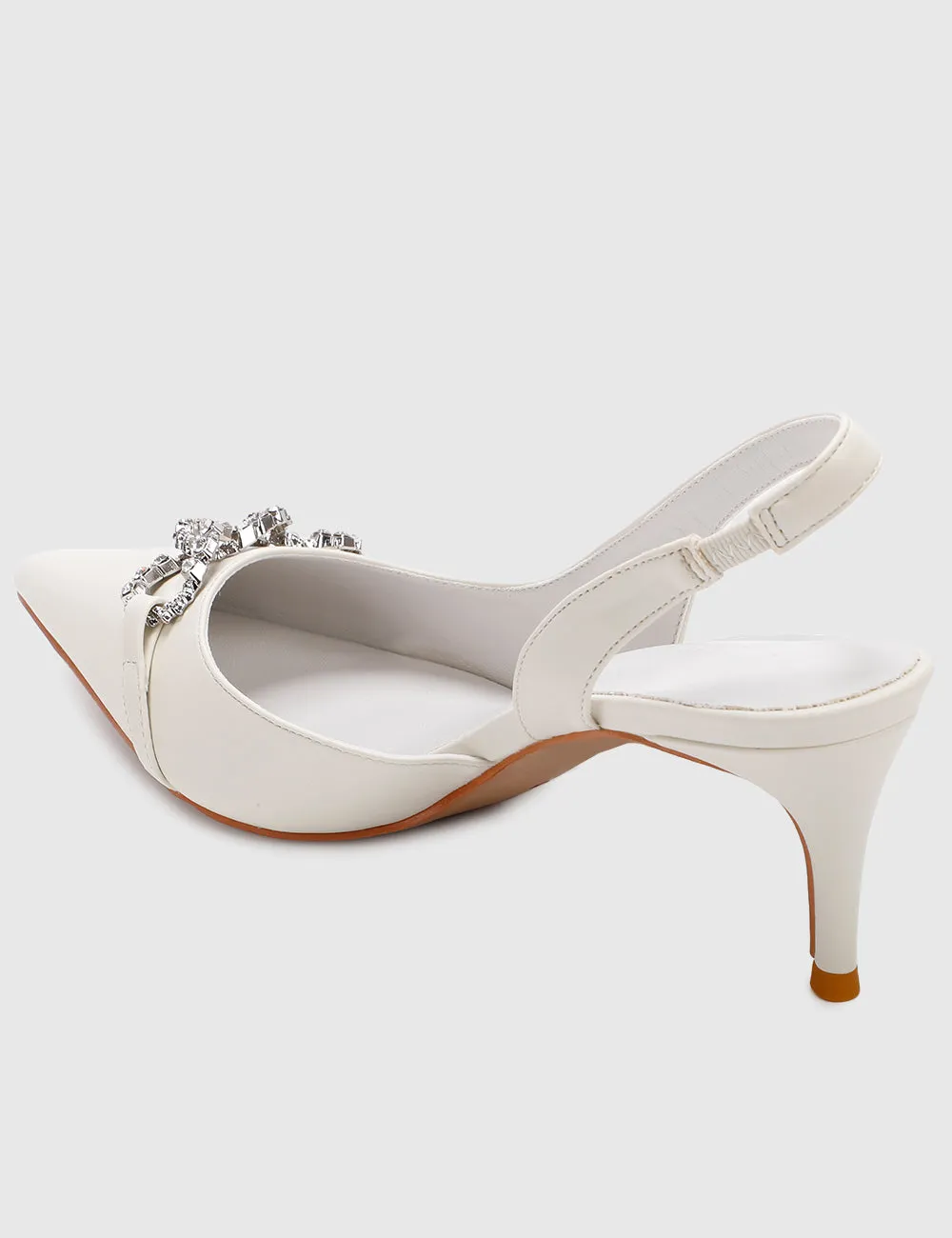 Angie Pointed Toe Heels (White)