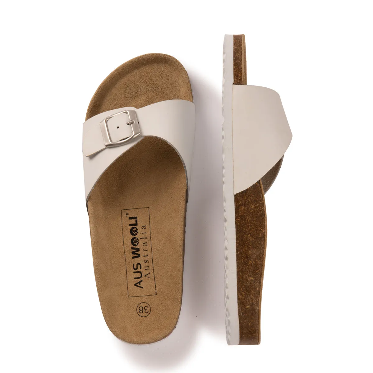 AUS WOOLI AUSTRALIA UNISEX TOORAK SANDALS - WHITE