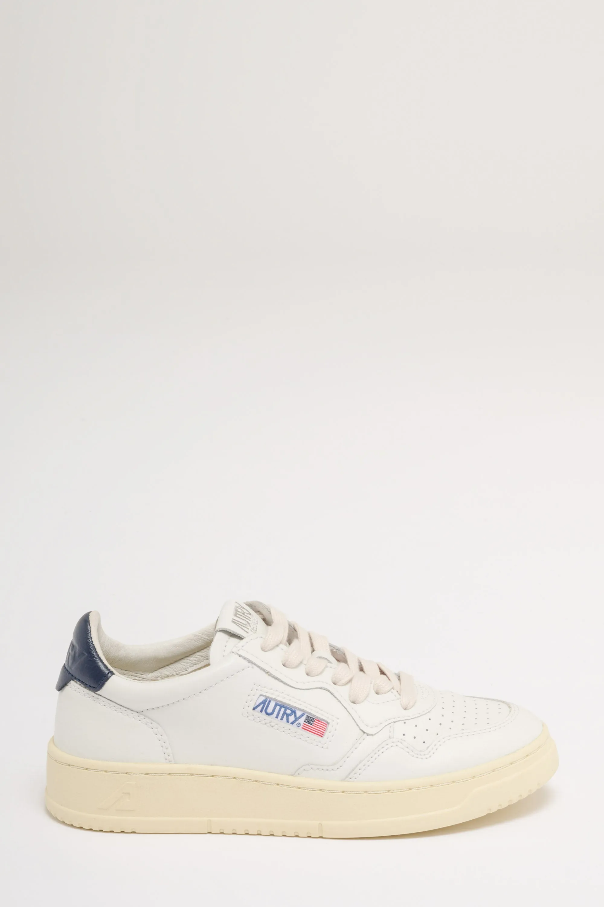 Autry Medalist Low Wom Leatleat Bianco e Blu Donna