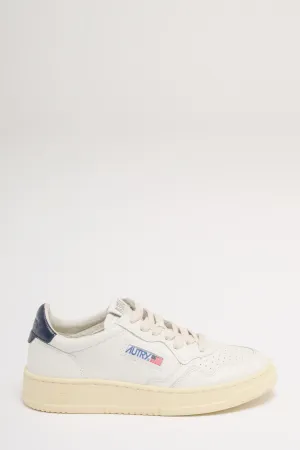 Autry Medalist Low Wom Leatleat Bianco e Blu Donna