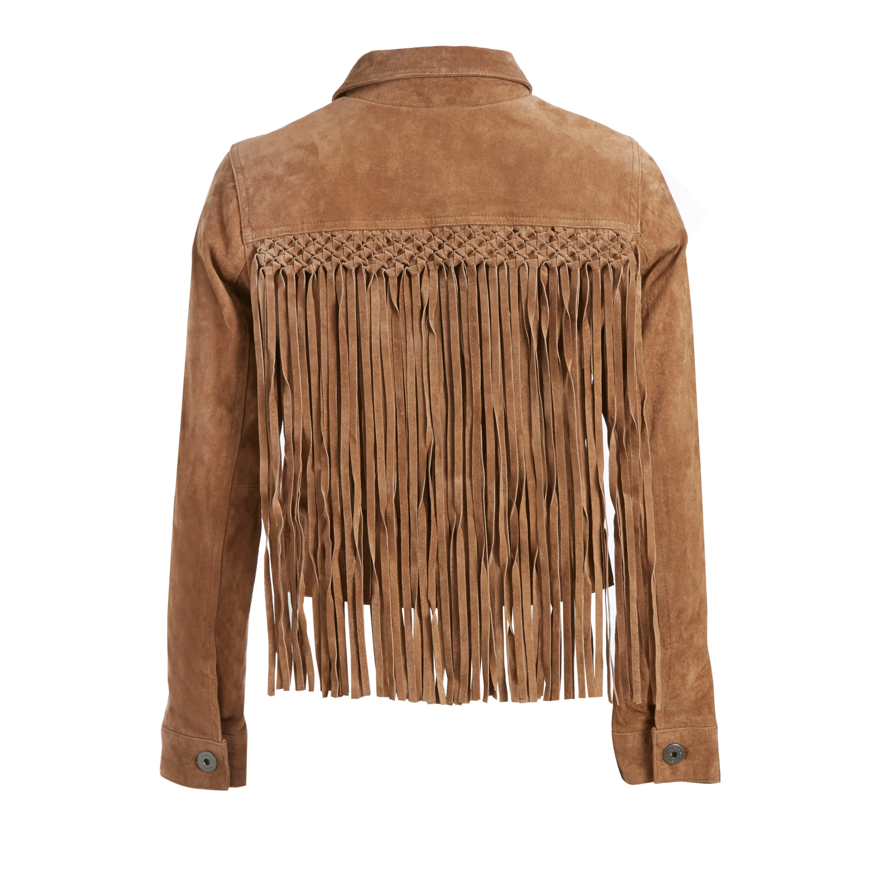 BCBG suede fringed jacket Size XS