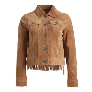 BCBG suede fringed jacket Size XS