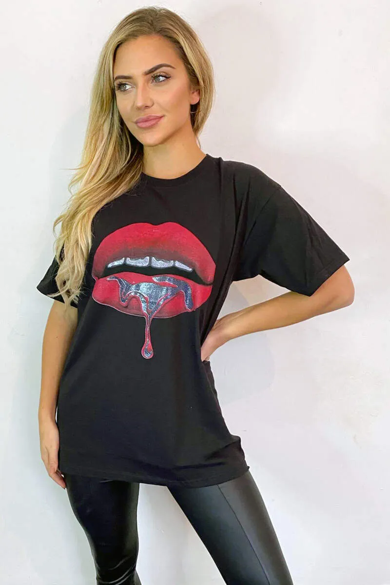Black Red Lips T-Shirt