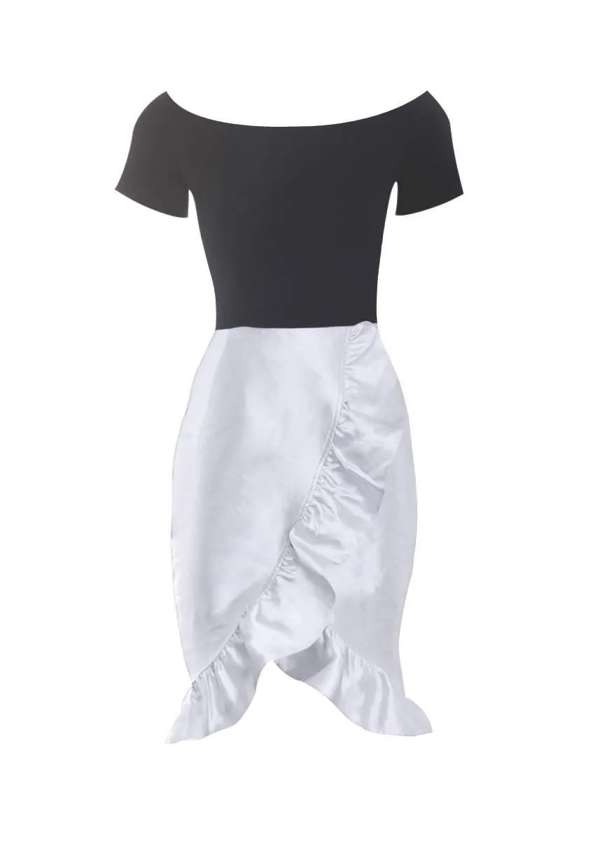 Black Silver 2 in 1 Frill Skirt Dress