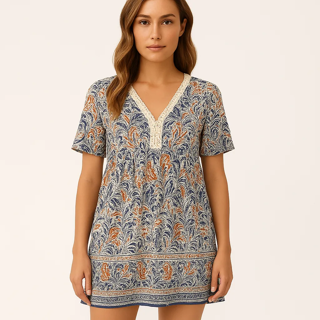 Bohemian Paisley Dress | Lightweight | Relaxed Fit and Vibrant