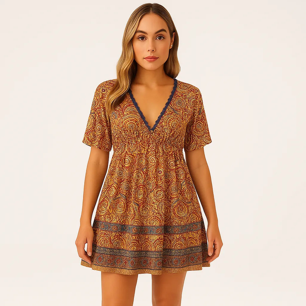 Bohemian Paisley Dress | Lightweight | Relaxed Fit and Vibrant