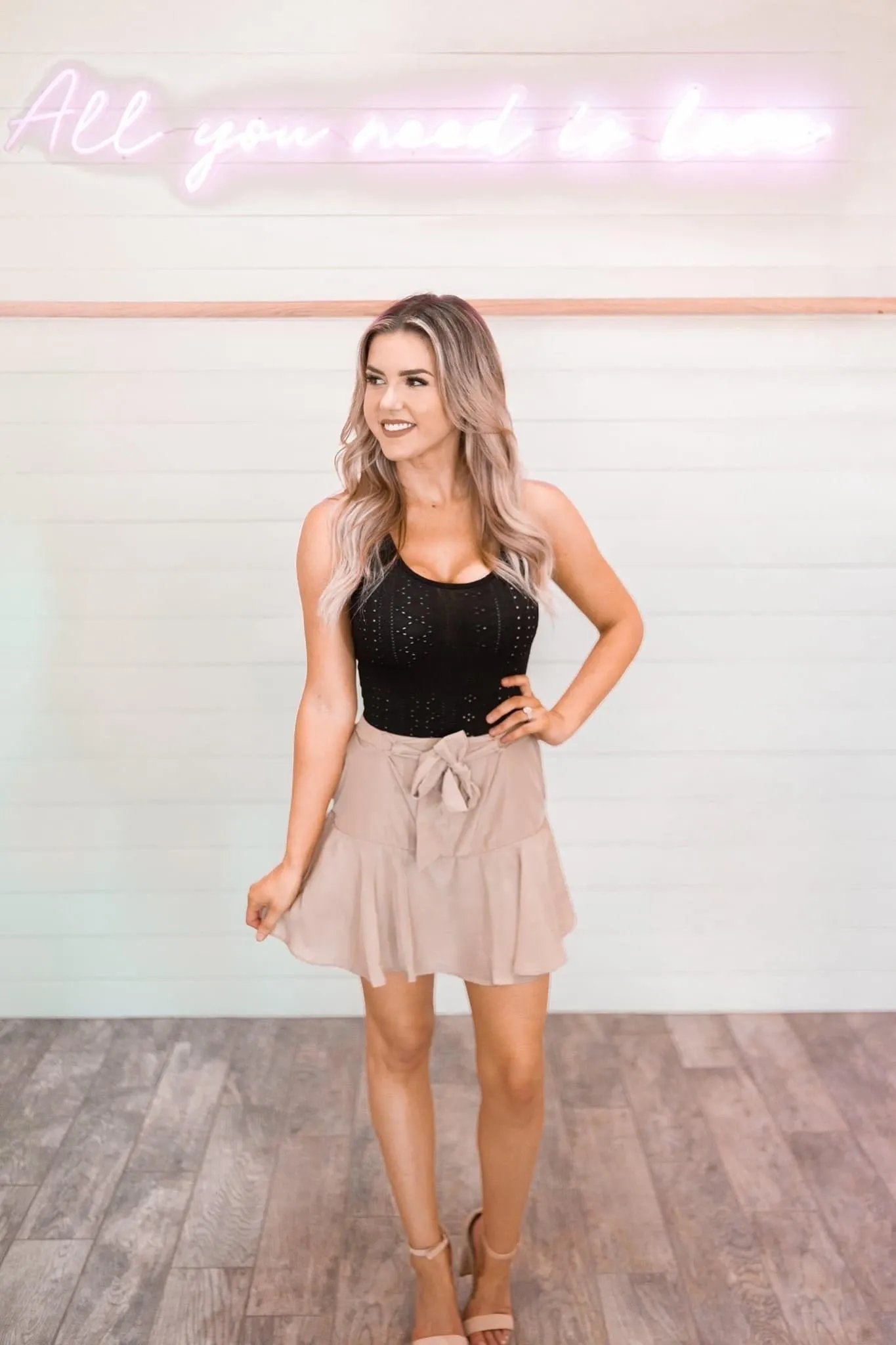 Bold Heart Khaki Skirt