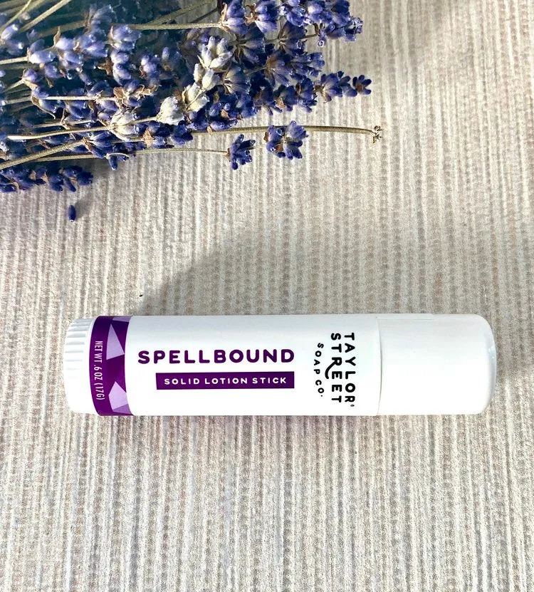 Brand new Taylor Street Soap Co. Spellbound Solid Lotion Stick! .6 oz stick is equivalent to approximately a 6 oz bottle of liquid lotion! 100% moisturizing oils and butters.