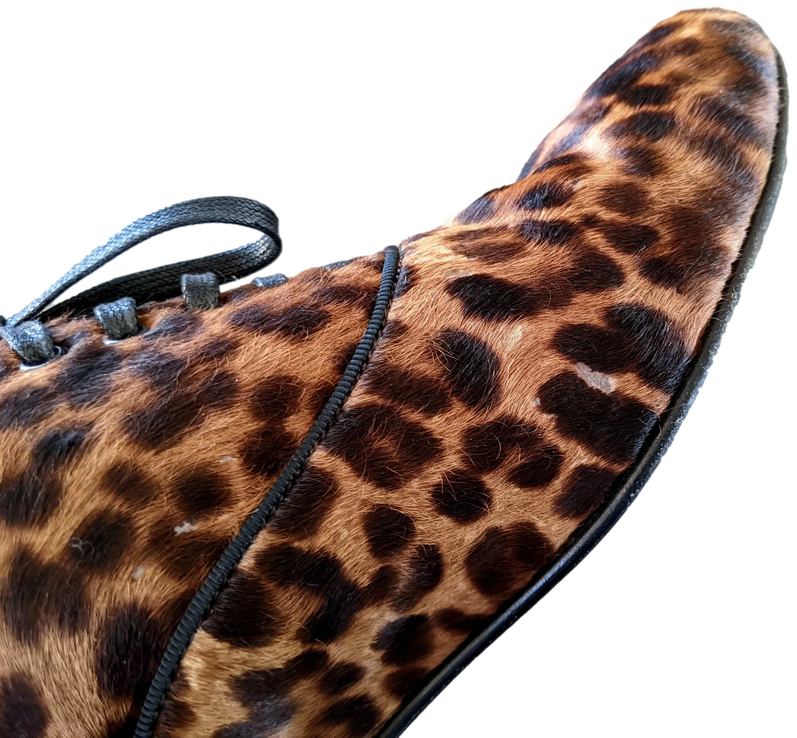 Christian Louboutin Foal-Style Calfskin Leopard Men Shoes Sz44