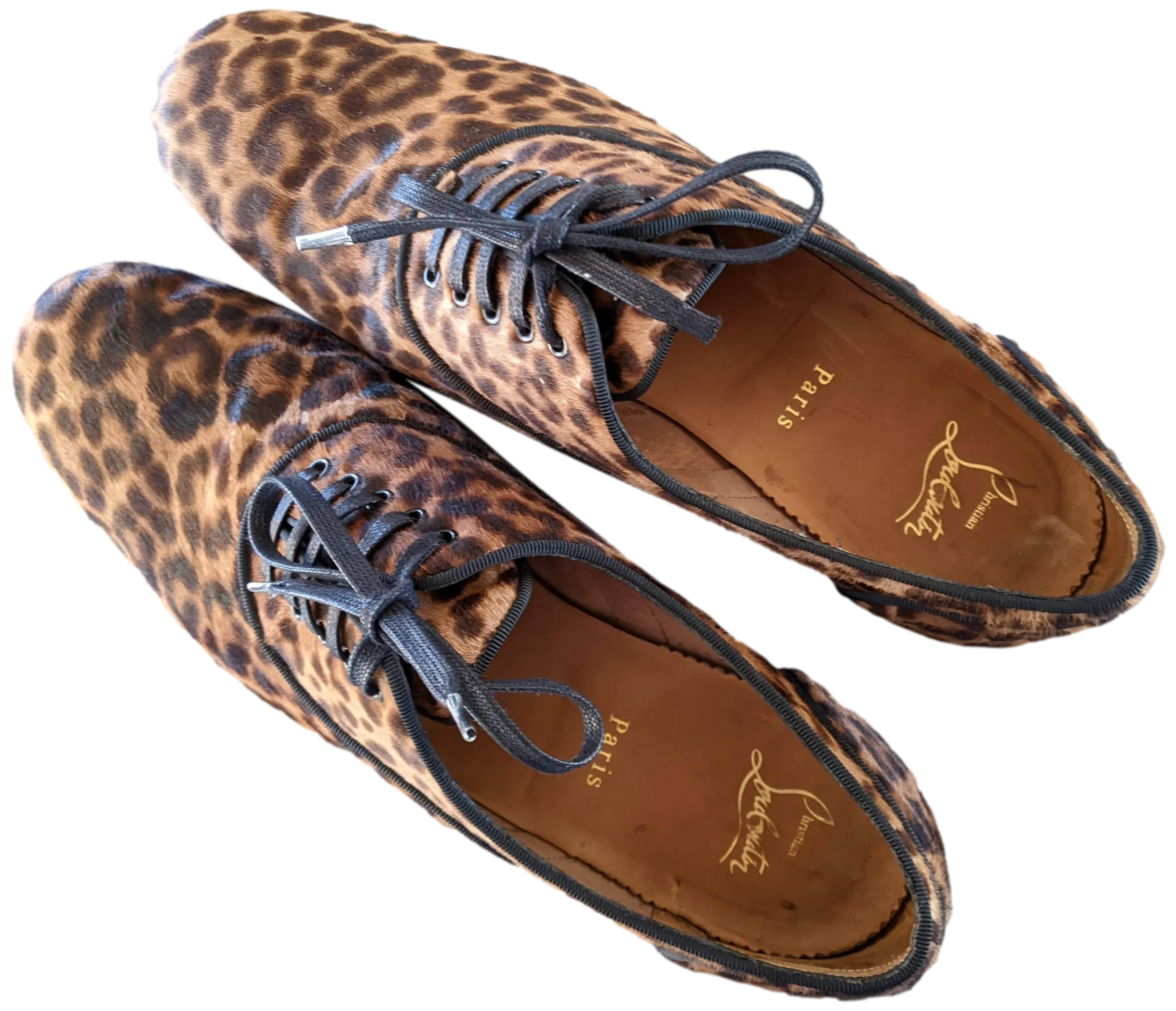 Christian Louboutin Foal-Style Calfskin Leopard Men Shoes Sz44