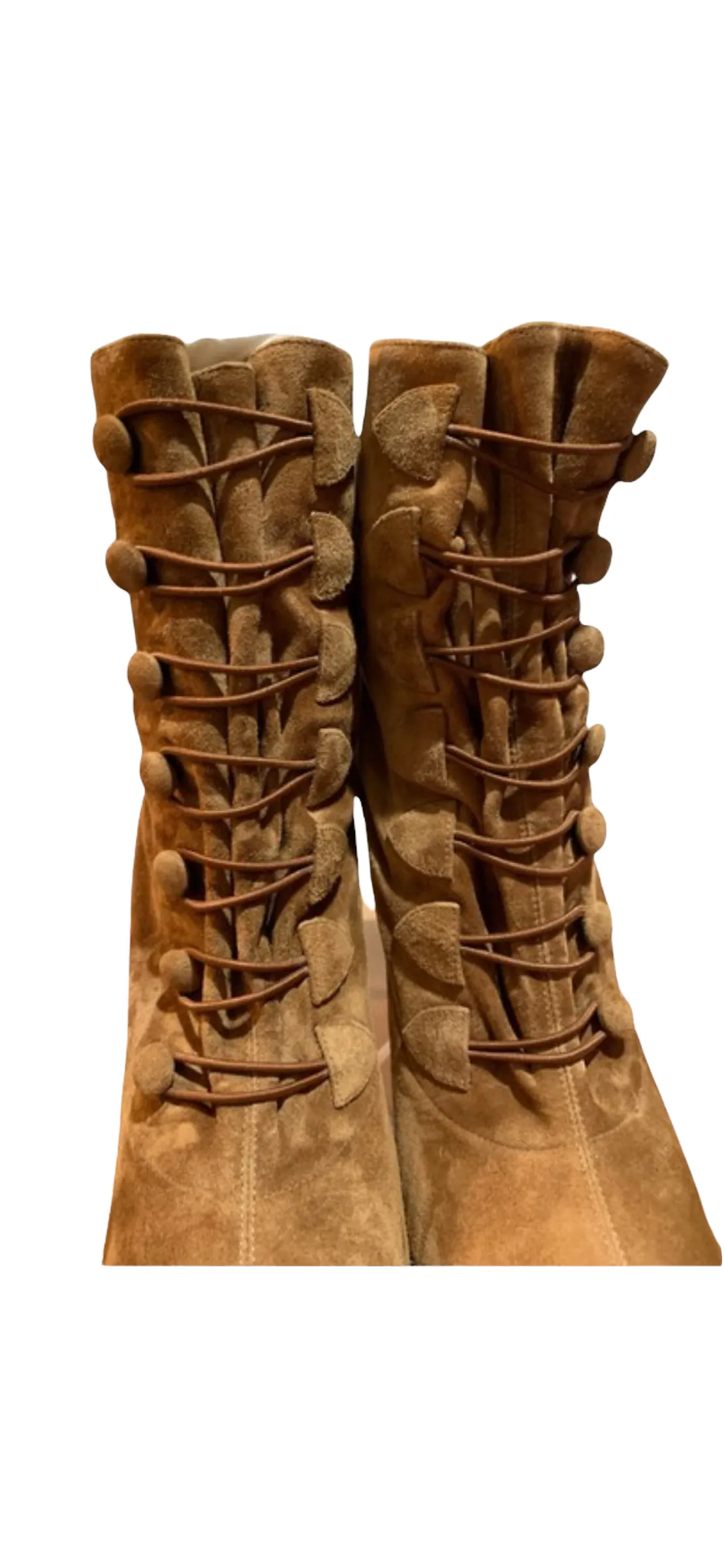 Christian Louboutin French Brown Tutu 100 Velour Boots