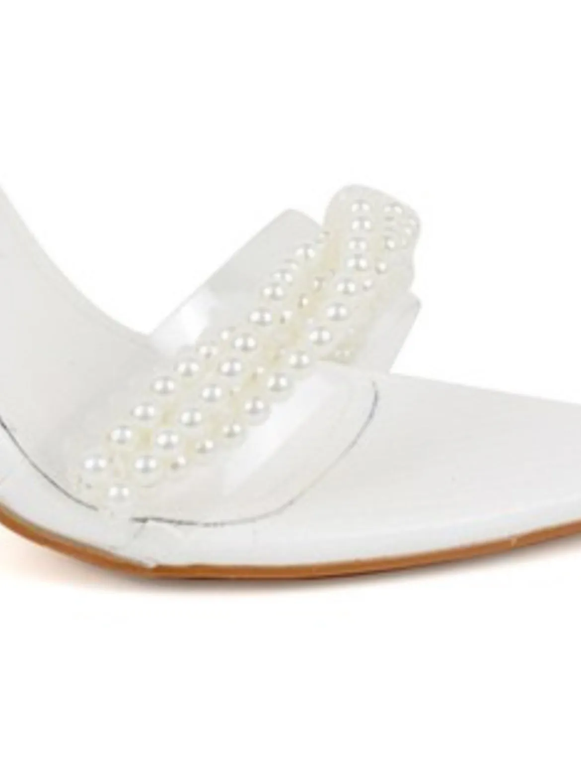 Clear Strap White Pearl Heels