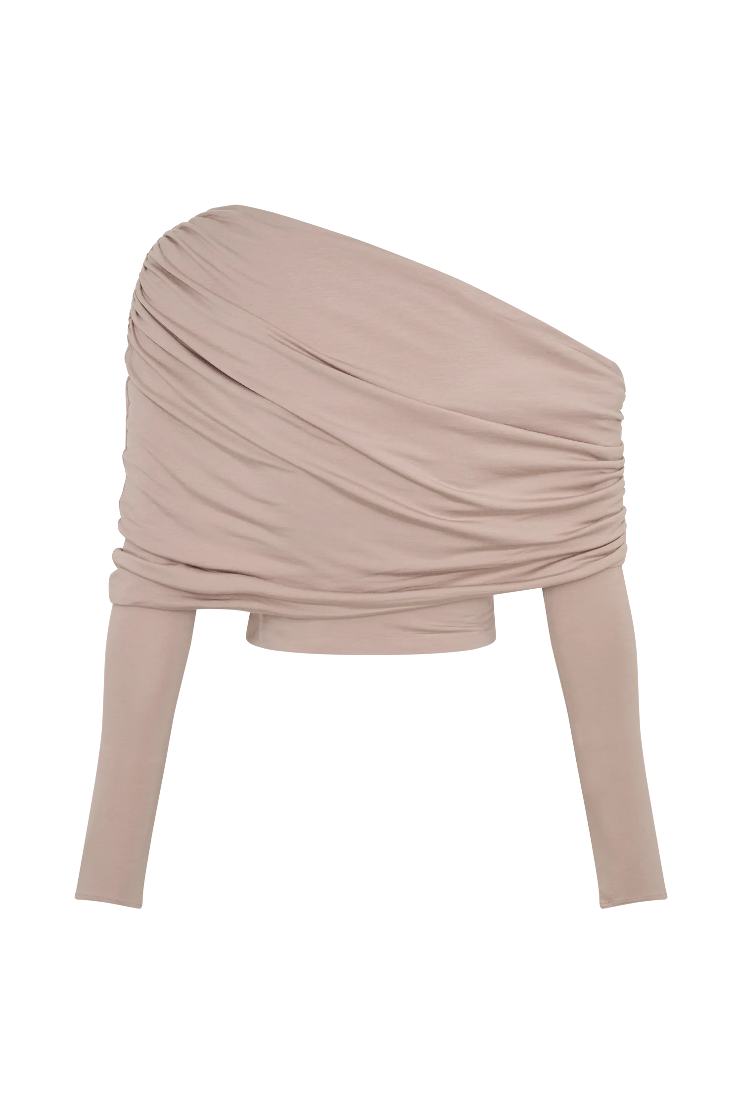 Corinna Modal One Shoulder Top - Mushroom