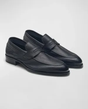 David August Navy Abyss Deerskin Leather Loafer