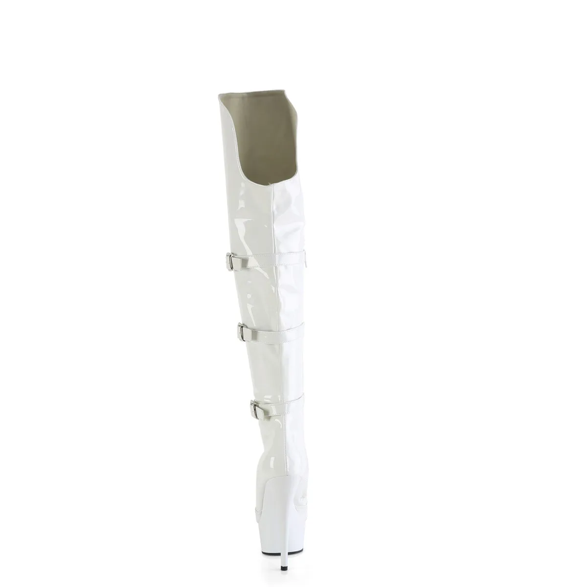 DELIGHT-3018  White Stretch Patent/White