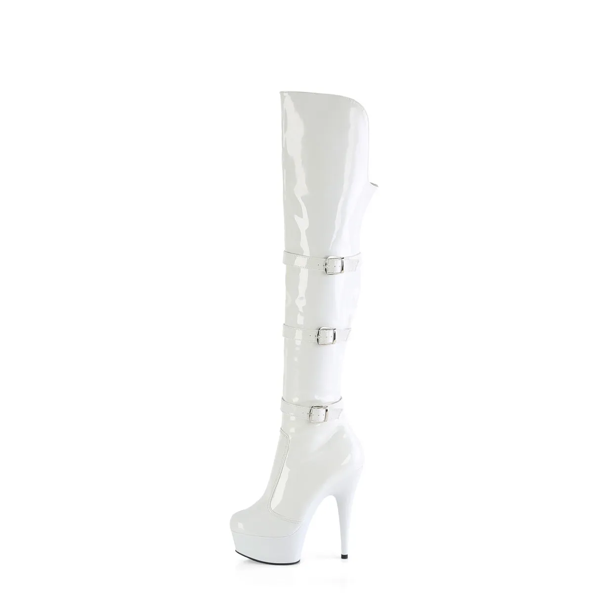 DELIGHT-3018  White Stretch Patent/White