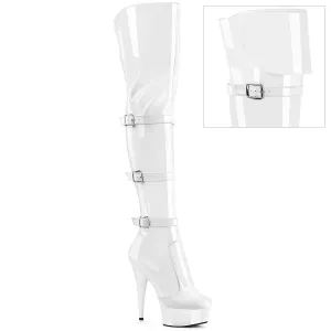 DELIGHT-3018  White Stretch Patent/White