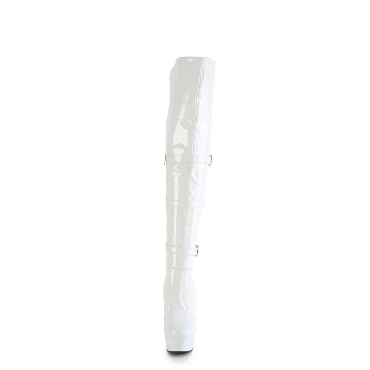 DELIGHT-3018  White Stretch Patent/White