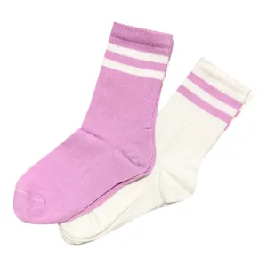 Double Trouble Stripe Socks – Pink & Cream Set