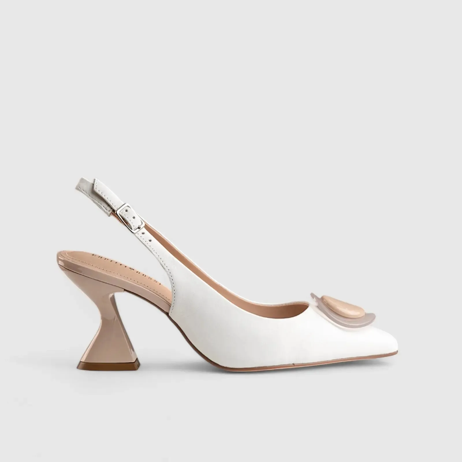 Dress Court Heel White/Beige 11190