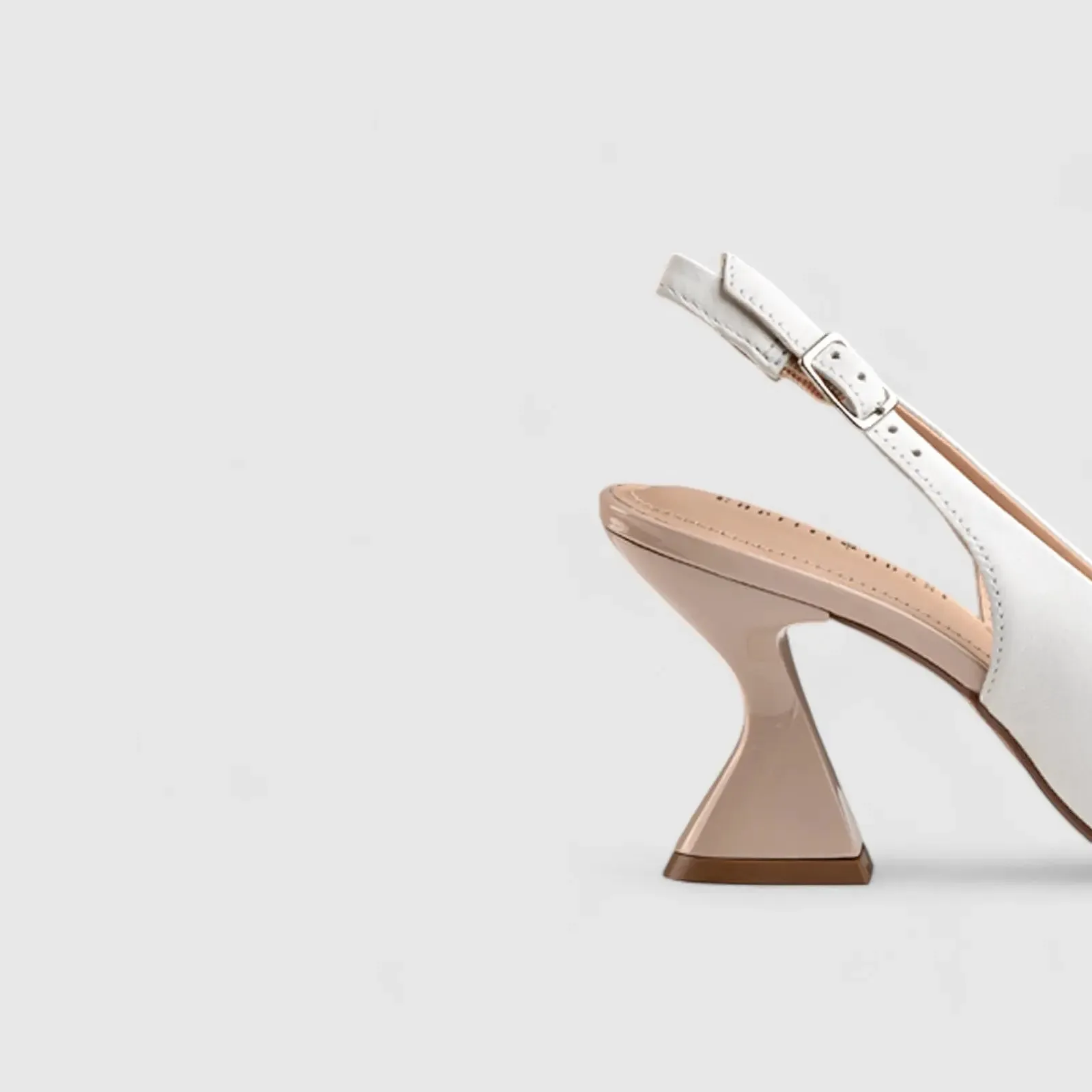 Dress Court Heel White/Beige 11190