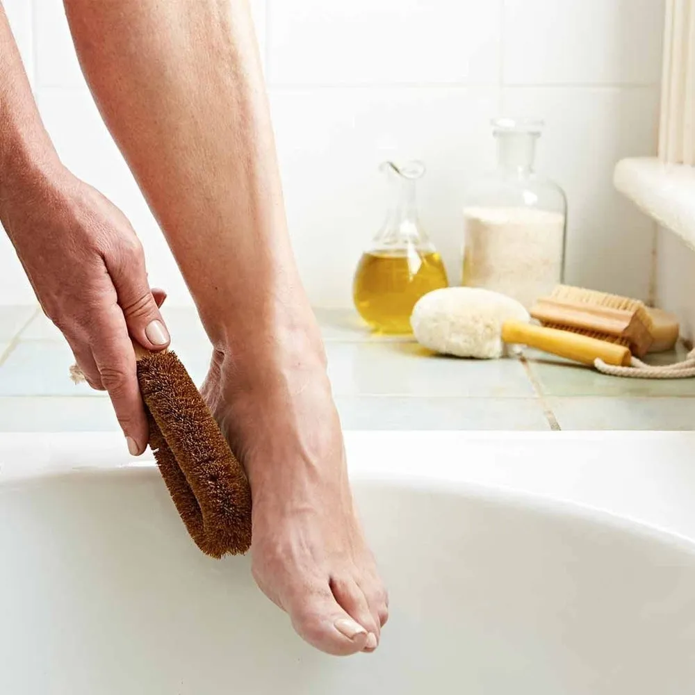 Eco Max Foot Brush - Hard Coconut Fibre and Wood Base