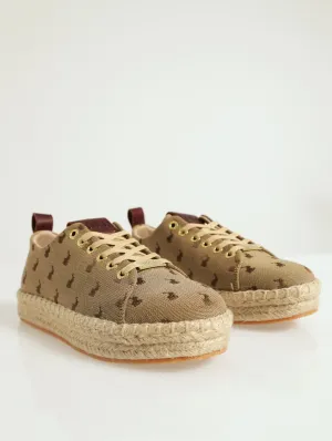 Espadrille Lace-Up Sneaker - Stone