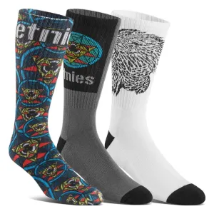 Etnies Thomas Hooper Crew Sock (3 Pack) - Black/White/Grey