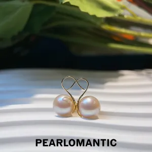 [Fine Jewelry] Freshwater Nucleus-Free 10-11mm Pearl 18k Gold Heels Design Earhooks