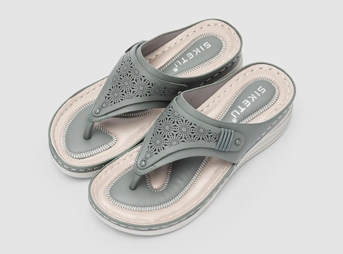 FitVille Women's Wedge Toe Sandals