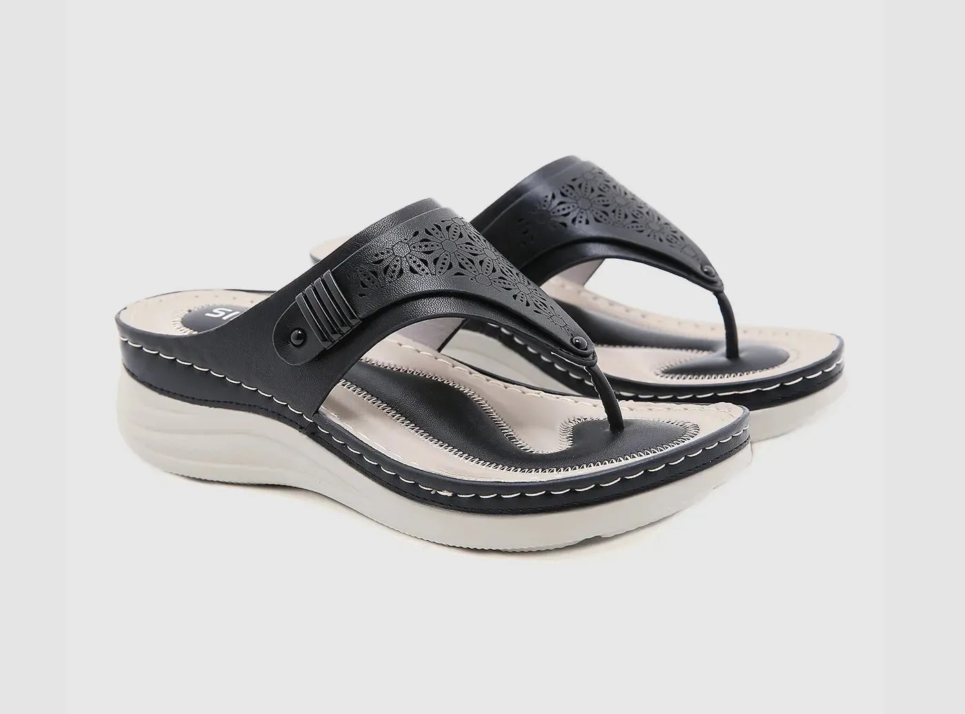 FitVille Women's Wedge Toe Sandals