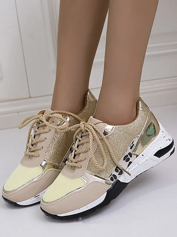 Glitter Leopard Print Casual Sneakers