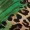 Green and Animal Print Ruched Mini Dress