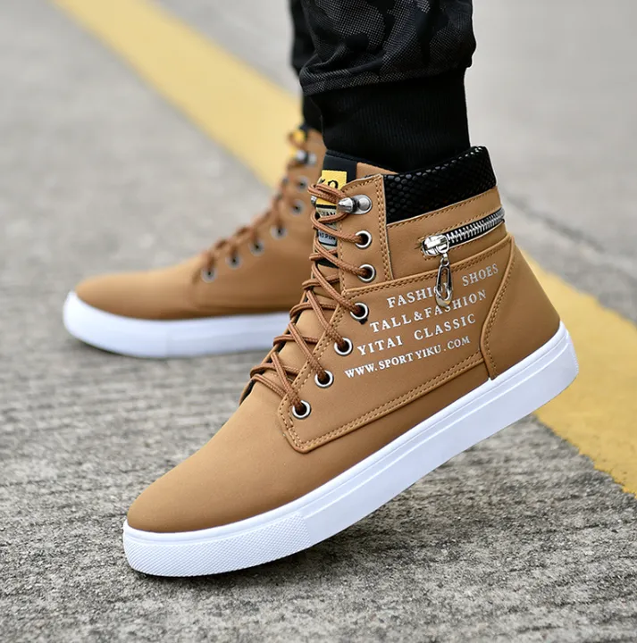 GS Casual Sneakers | Moderne hoge sneakers met rits detail voor heren
