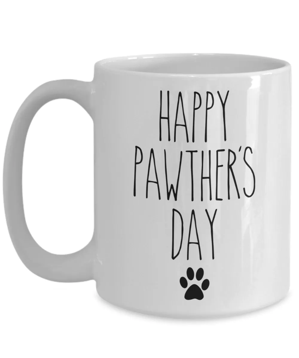 Happy Pawther's Day Dog Dad Mugs Funny Coffee Cup for Father's Day Mug From Dog