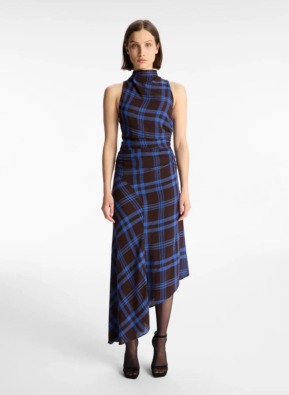 Iggy Dress in Brown / Royal